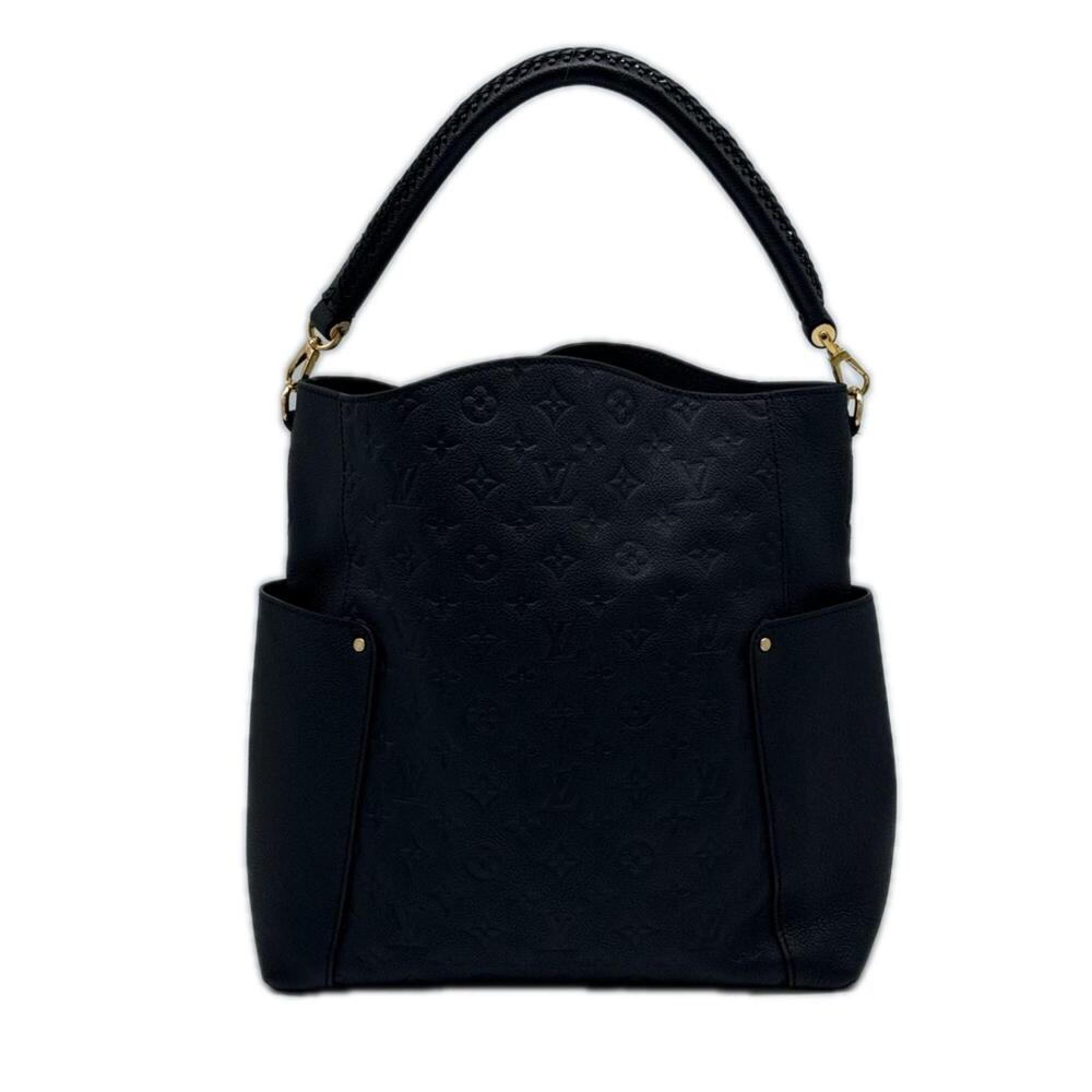 LOUIS VUITTON Monogram Empreinte Bagatelle Noir M50072 Handbag Black Calf Lea...